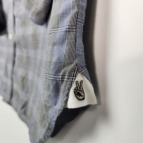 John Varvatos Shirt Mens M Career Wear‎ Preppy Gothic Elegance Rock N Roll Edgy - Picture 8 of 13